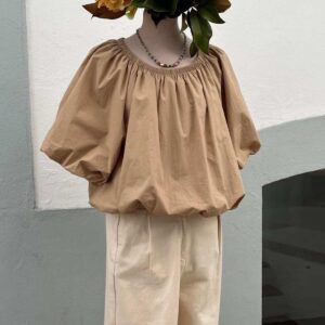 Blusa Manga Abullonada Beige