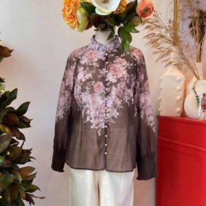 Blusa Estampada Floral en Tonos Tierra